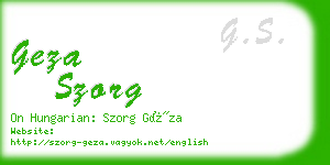 geza szorg business card